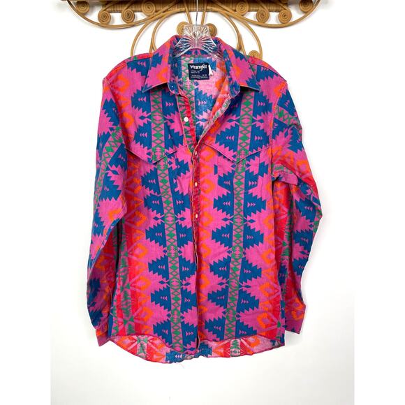 Wrangler Other - Vintage 90's Wrangler Southwest Western Cowboy Shirt Multicolor M